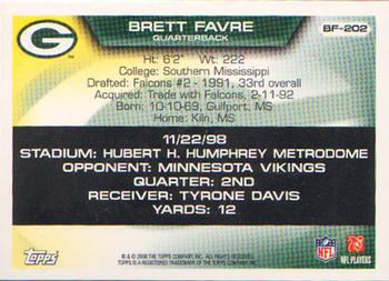 2008 Topps - Brett Favre Collection #BF-202 Brett Favre Back