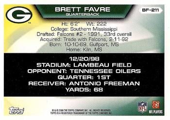 2008 Topps - Brett Favre Collection #BF-211 Brett Favre Back