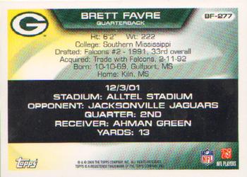 2008 Topps - Brett Favre Collection #BF-277 Brett Favre Back