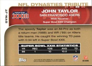 2008 Topps - NFL Dynasties Tribute #DYN-JT John Taylor Back