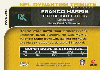 2008 Topps - NFL Dynasties Tribute #DYN-FH Franco Harris Back