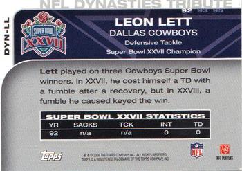 2008 Topps - NFL Dynasties Tribute #DYN-LL Leon Lett Back