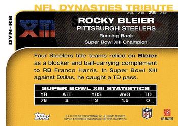 2008 Topps - NFL Dynasties Tribute #DYN-RB Rocky Bleier Back