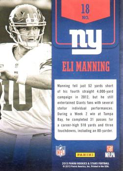 2013 Panini Rookies & Stars - Game Plan #18 Eli Manning Back