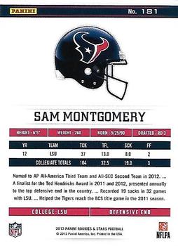 2013 Panini Rookies & Stars - Longevity #181 Sam Montgomery Back