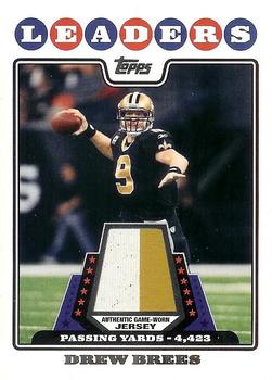 2008 Topps - League Leader Relics #LLR-DB Drew Brees Front