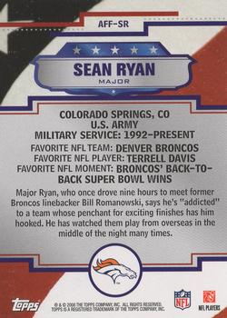 2008 Topps - Armed Forces Fans of the Game #AFF-SR Major Sean Ryan Back