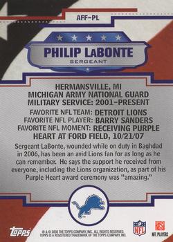 2008 Topps - Armed Forces Fans of the Game #AFF-PL Sergeant Philip LaBonte Back
