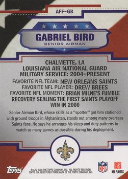 2008 Topps - Armed Forces Fans of the Game #AFF-GB Senior Airman Gabriel Bird Back