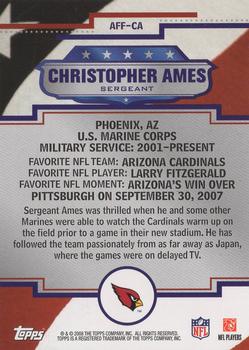 2008 Topps - Armed Forces Fans of the Game #AFF-CA Sergeant Christopher Ames Back