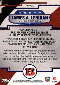 2008 Topps - Armed Forces Fans of the Game #AFF-JL Lance Corporal James A. Lenhan Back