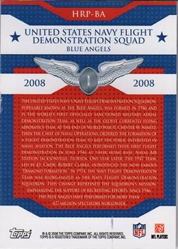 2008 Topps - NFL Honor Roll Command Patches #HRP-BA Blue Angels Back