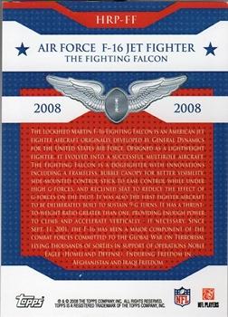 2008 Topps - NFL Honor Roll Command Patches #HRP-FF F-16 Fighting Falcon Back