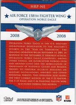 2008 Topps - NFL Honor Roll Command Patches #HRP-NE 158th Fighter Wing Back