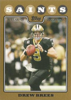 2008 Topps - Gold #1 Drew Brees Front