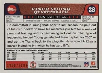 2008 Topps - Gold #36 Vince Young Back