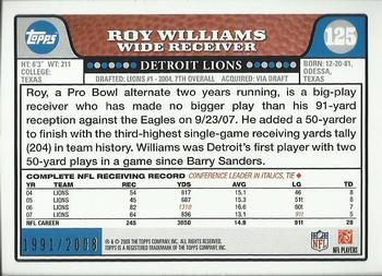 2008 Topps - Gold #125 Roy Williams Back