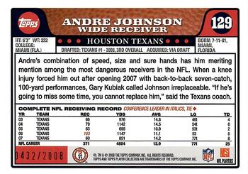 2008 Topps - Gold #129 Andre Johnson Back