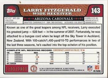 2008 Topps - Gold #143 Larry Fitzgerald Back