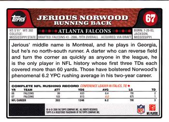 2008 Topps - Gold Foil #67 Jerious Norwood Back