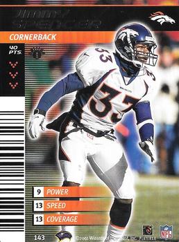 2001 NFL Showdown 1st Edition #143 Jimmy Spencer Front