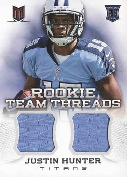 2013 Panini Momentum - Rookie Team Threads Combo Material #5 Justin Hunter Front