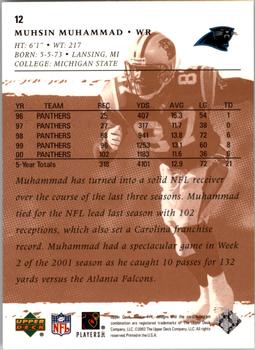 2001 Upper Deck Rookie F/X #12 Muhsin Muhammad Back