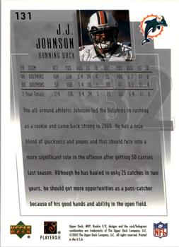 2001 Upper Deck Rookie F/X #131 J.J. Johnson Back