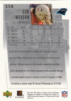 2001 Upper Deck Rookie F/X #250 Dan Morgan Back