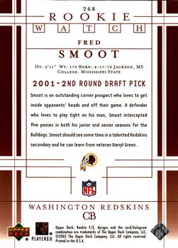 2001 Upper Deck Rookie F/X #268 Fred Smoot Back