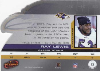2001 Pacific Prism Atomic #13 Ray Lewis Back