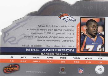 2001 Pacific Prism Atomic #42 Mike Anderson Back