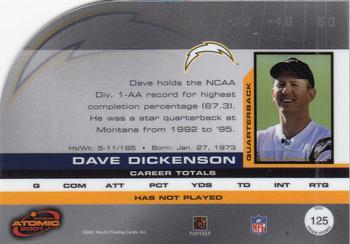 2001 Pacific Prism Atomic #125 Dave Dickenson Back