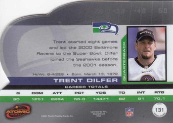 2001 Pacific Prism Atomic #131 Trent Dilfer Back