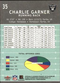2003 Fleer Tradition #35 Charlie Garner Back