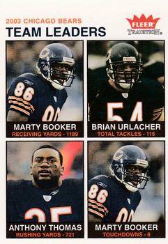 2003 Fleer Tradition #244 Marty Booker / Brian Urlacher / Anthony Thomas Front