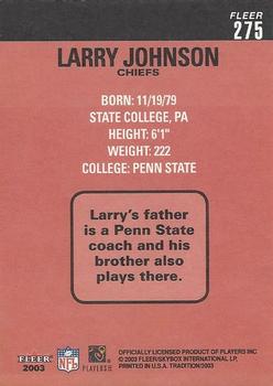 2003 Fleer Tradition #275 Larry Johnson Back