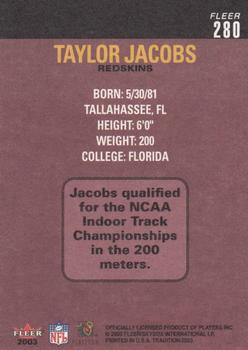 2003 Fleer Tradition #280 Taylor Jacobs Back