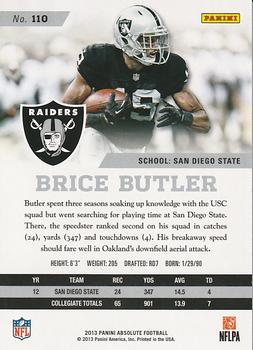 2013 Panini Absolute #110 Brice Butler Back