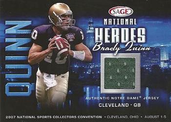 2007 SAGE - National Convention National Heroes Jerseys #NH3 Brady Quinn Front