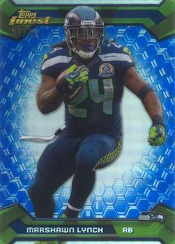 2013 Finest - Blue Refractors #32 Marshawn Lynch Front