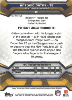 2013 Finest - Xfractors #61 Antonio Gates Back