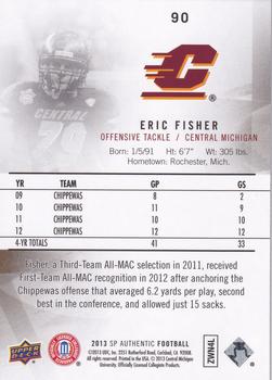 2013 SP Authentic #90 Eric Fisher Back