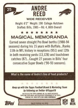 2013 Topps Magic #25 Andre Reed Back