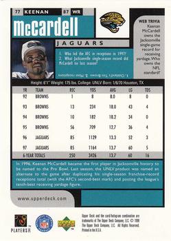 1998 UD Choice Previews #77 Keenan McCardell Back