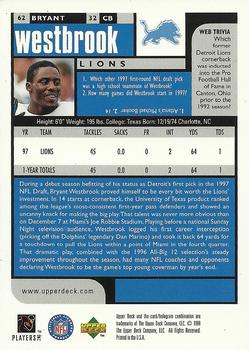 1998 UD Choice Previews #62 Bryant Westbrook Back