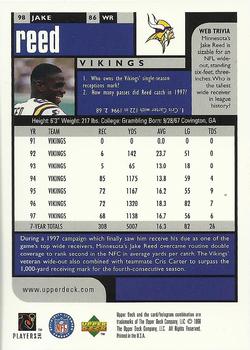 1998 UD Choice Previews #98 Jake Reed Back