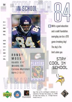 2000 NFLPA Super Bowl Player's Party #NNO Randy Moss Back