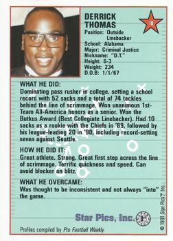 1991 Star Pics #10 Derrick Thomas Back