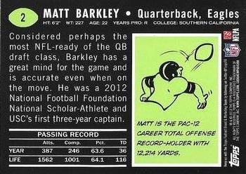 2013 Topps - 1969 Green #2 Matt Barkley Back